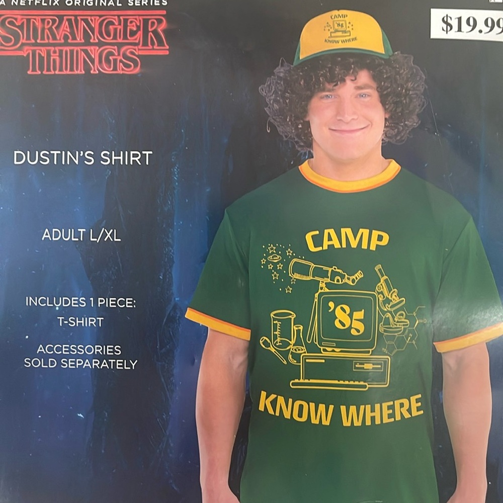 Stranger Things: Dustin’s Adult T-Shirt Costume! New!